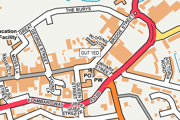 GU7 1ED map - OS OpenMap – Local (Ordnance Survey)