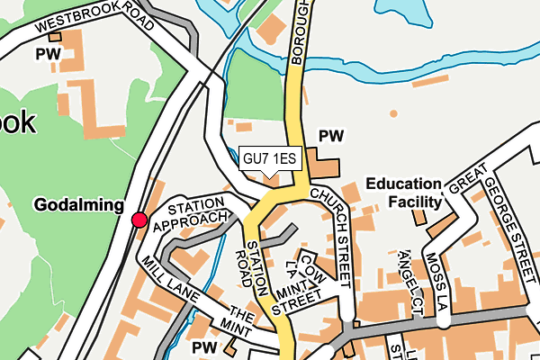 GU7 1ES map - OS OpenMap – Local (Ordnance Survey)