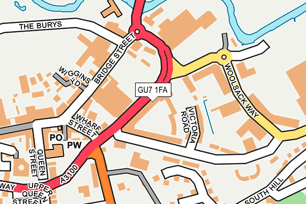 GU7 1FA map - OS OpenMap – Local (Ordnance Survey)