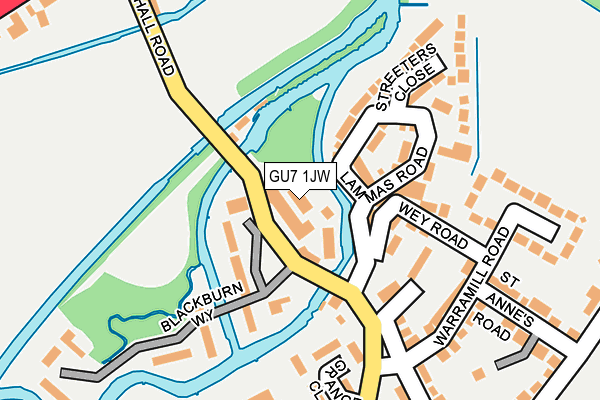 GU7 1JW map - OS OpenMap – Local (Ordnance Survey)
