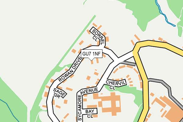 GU7 1NF map - OS OpenMap – Local (Ordnance Survey)