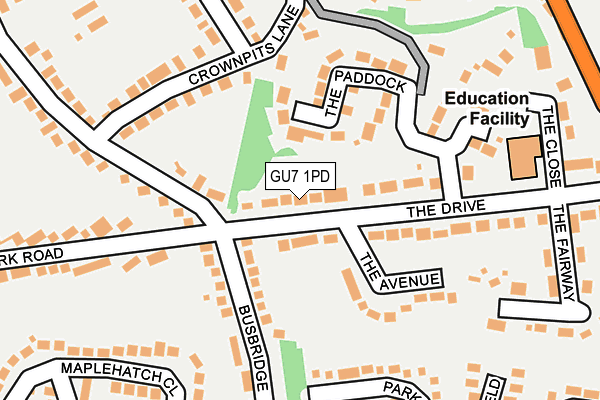 GU7 1PD map - OS OpenMap – Local (Ordnance Survey)