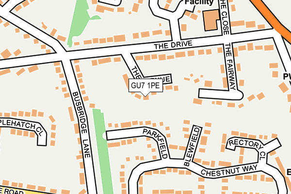 GU7 1PE map - OS OpenMap – Local (Ordnance Survey)