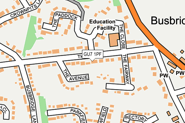 GU7 1PF map - OS OpenMap – Local (Ordnance Survey)