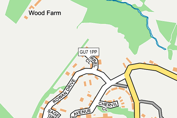 GU7 1PP map - OS OpenMap – Local (Ordnance Survey)