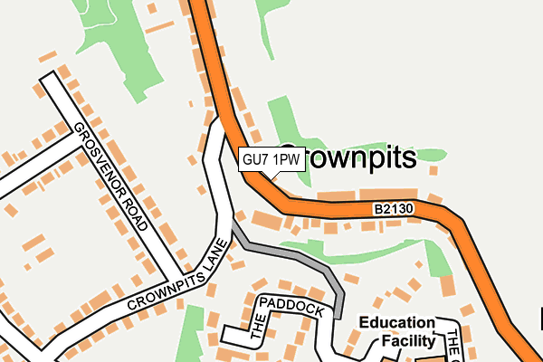 GU7 1PW map - OS OpenMap – Local (Ordnance Survey)
