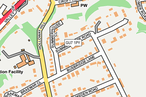 GU7 1PY map - OS OpenMap – Local (Ordnance Survey)
