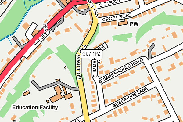 GU7 1PZ map - OS OpenMap – Local (Ordnance Survey)