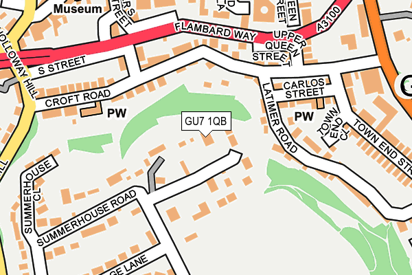 GU7 1QB map - OS OpenMap – Local (Ordnance Survey)