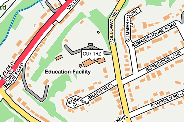 GU7 1RZ map - OS OpenMap – Local (Ordnance Survey)
