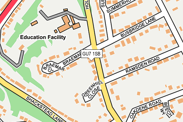 GU7 1SB map - OS OpenMap – Local (Ordnance Survey)