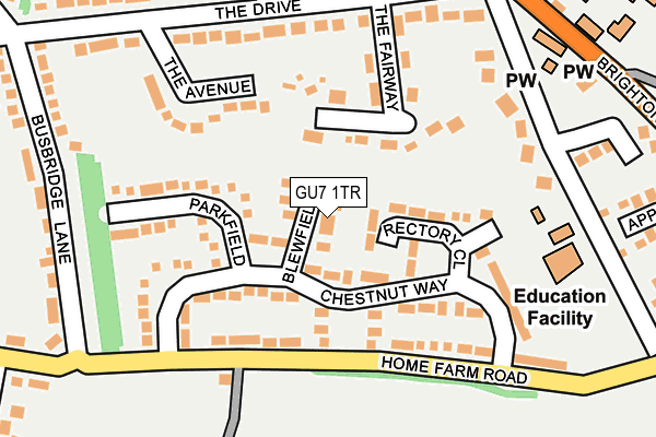 GU7 1TR map - OS OpenMap – Local (Ordnance Survey)