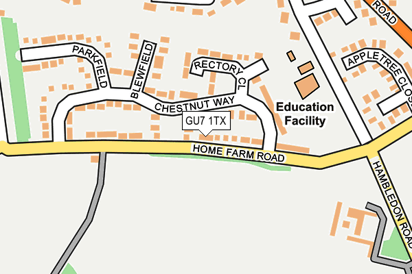 GU7 1TX map - OS OpenMap – Local (Ordnance Survey)