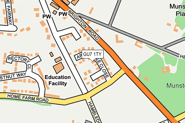 GU7 1TY map - OS OpenMap – Local (Ordnance Survey)