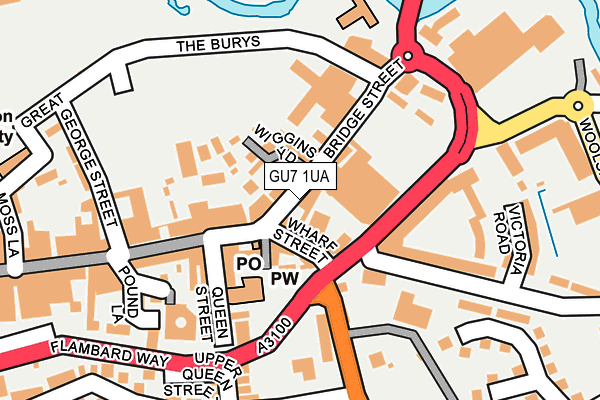 GU7 1UA map - OS OpenMap – Local (Ordnance Survey)