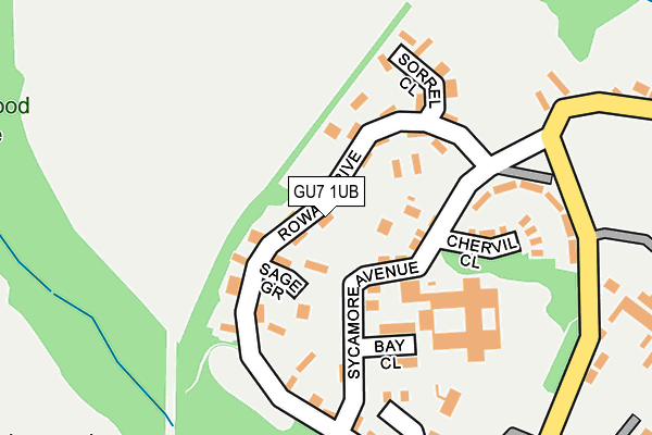 GU7 1UB map - OS OpenMap – Local (Ordnance Survey)