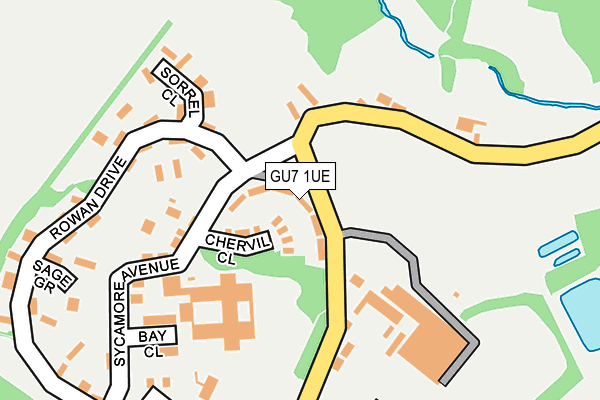 GU7 1UE map - OS OpenMap – Local (Ordnance Survey)