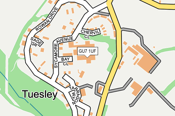 GU7 1UF map - OS OpenMap – Local (Ordnance Survey)