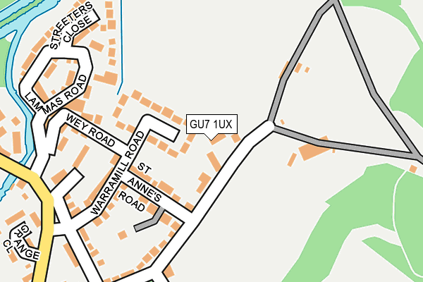 GU7 1UX map - OS OpenMap – Local (Ordnance Survey)