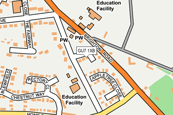 GU7 1XB map - OS OpenMap – Local (Ordnance Survey)