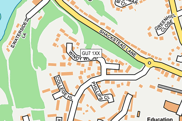 GU7 1XX map - OS OpenMap – Local (Ordnance Survey)