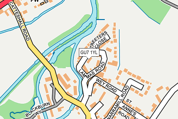 GU7 1YL map - OS OpenMap – Local (Ordnance Survey)
