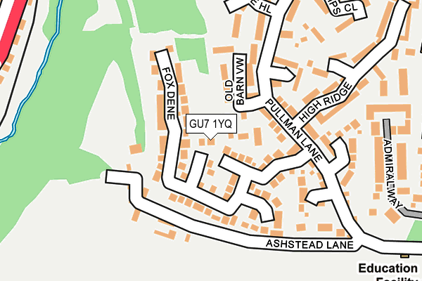 GU7 1YQ map - OS OpenMap – Local (Ordnance Survey)