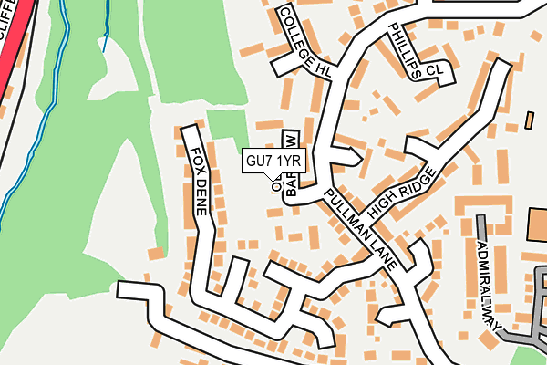 GU7 1YR map - OS OpenMap – Local (Ordnance Survey)