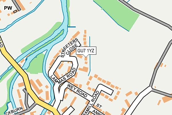 GU7 1YZ map - OS OpenMap – Local (Ordnance Survey)