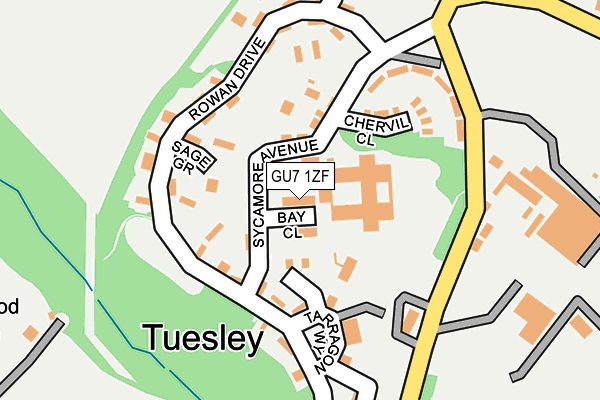 GU7 1ZF map - OS OpenMap – Local (Ordnance Survey)