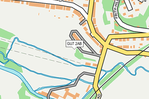 GU7 2AB map - OS OpenMap – Local (Ordnance Survey)