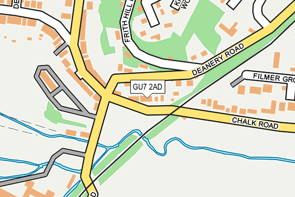 GU7 2AD map - OS OpenMap – Local (Ordnance Survey)