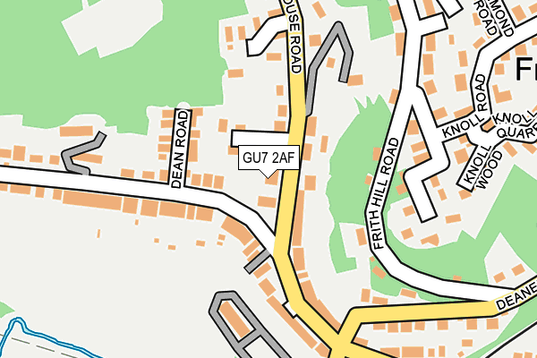 GU7 2AF map - OS OpenMap – Local (Ordnance Survey)