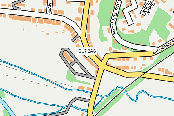 GU7 2AG map - OS OpenMap – Local (Ordnance Survey)