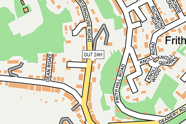 GU7 2AH map - OS OpenMap – Local (Ordnance Survey)