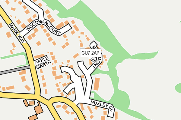 GU7 2AP map - OS OpenMap – Local (Ordnance Survey)