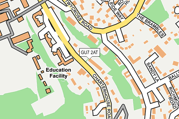 GU7 2AT map - OS OpenMap – Local (Ordnance Survey)