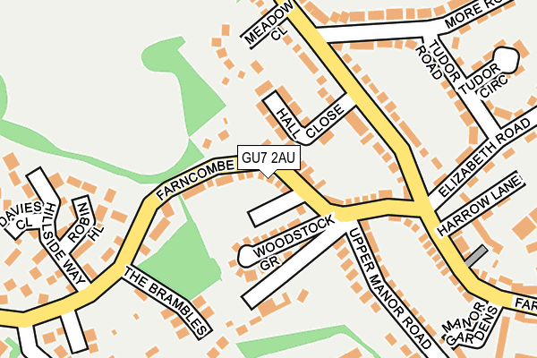 GU7 2AU map - OS OpenMap – Local (Ordnance Survey)