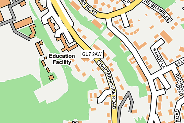GU7 2AW map - OS OpenMap – Local (Ordnance Survey)
