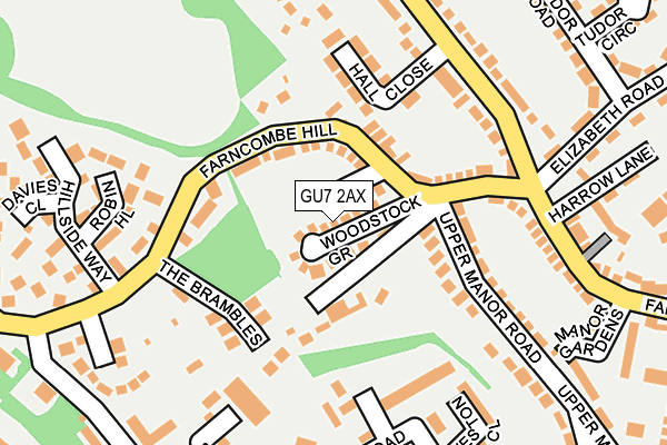 GU7 2AX map - OS OpenMap – Local (Ordnance Survey)