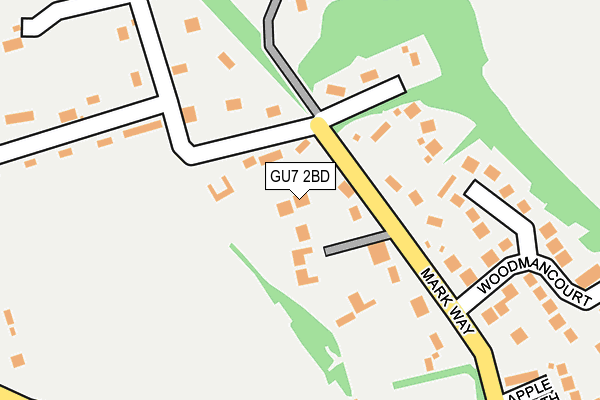 GU7 2BD map - OS OpenMap – Local (Ordnance Survey)