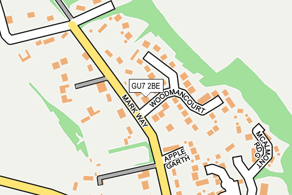 GU7 2BE map - OS OpenMap – Local (Ordnance Survey)
