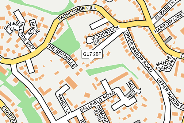 GU7 2BF map - OS OpenMap – Local (Ordnance Survey)