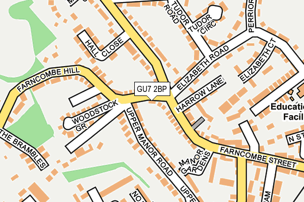 GU7 2BP map - OS OpenMap – Local (Ordnance Survey)