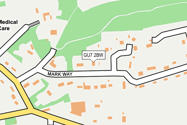 GU7 2BW map - OS OpenMap – Local (Ordnance Survey)