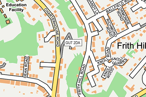 GU7 2DA map - OS OpenMap – Local (Ordnance Survey)