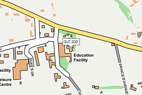 GU7 2DD map - OS OpenMap – Local (Ordnance Survey)