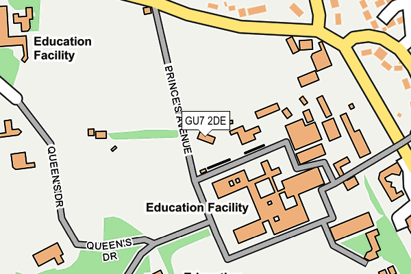 GU7 2DE map - OS OpenMap – Local (Ordnance Survey)