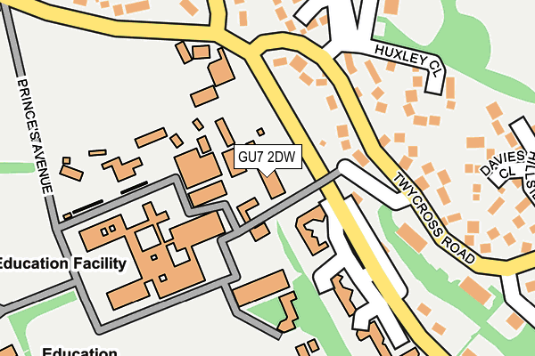 GU7 2DW map - OS OpenMap – Local (Ordnance Survey)