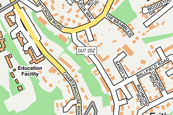 GU7 2DZ map - OS OpenMap – Local (Ordnance Survey)